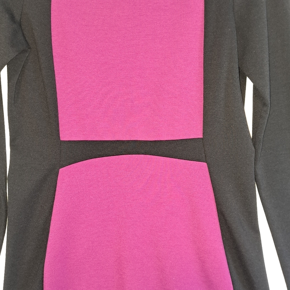 Narciso Rodriguez Design Nation Dress Mulberry Black Long Sleeve Sheath Medium - Picture 3 of 16